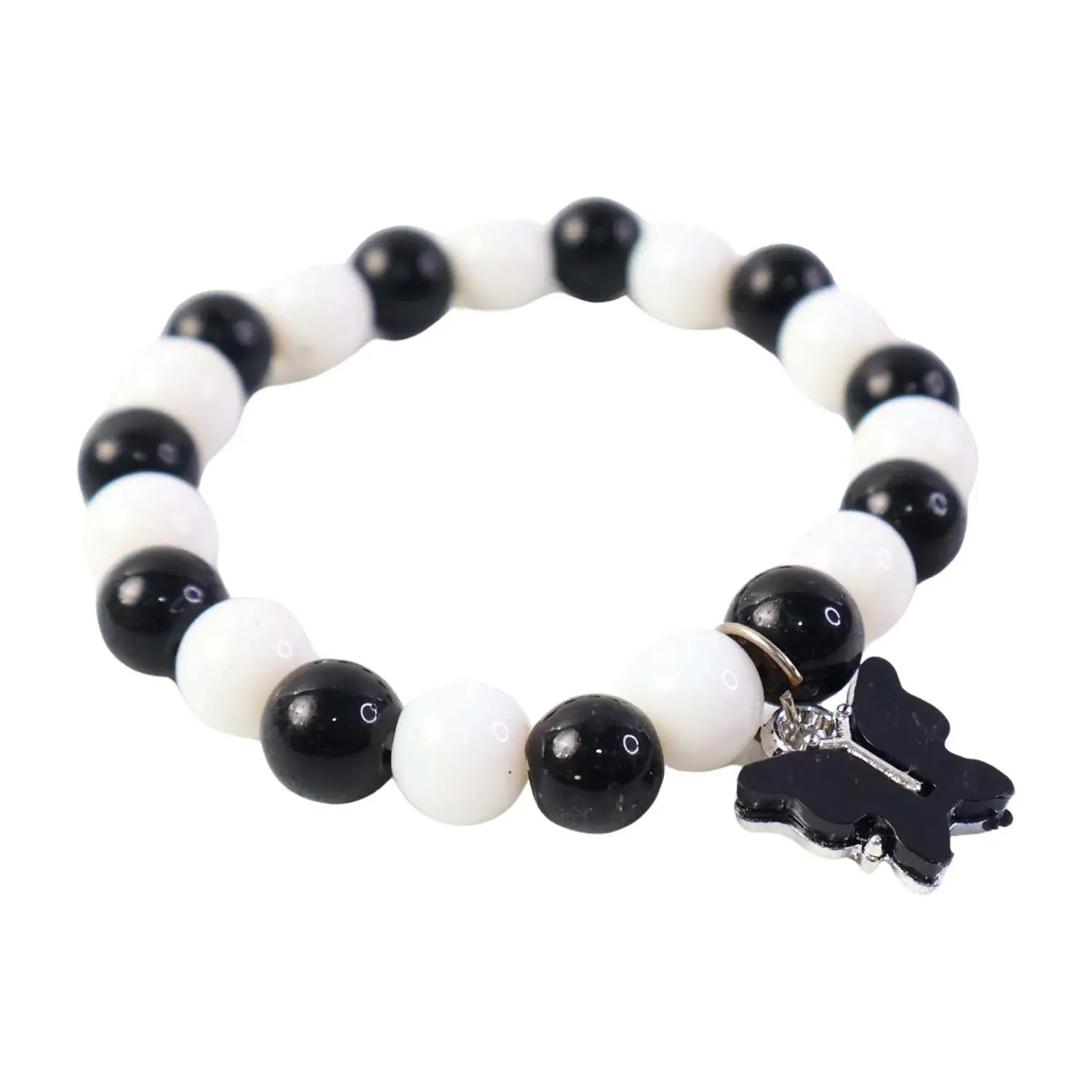 Elegant Black and White Fancy Bracelet