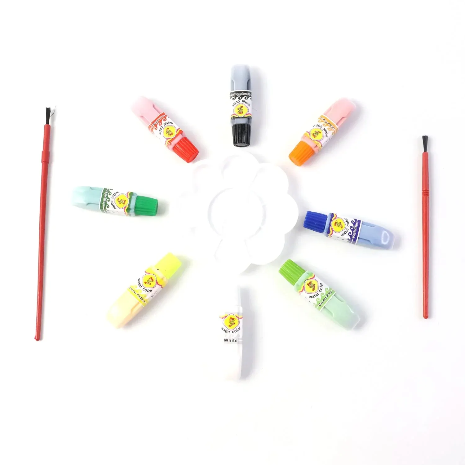 Watercolor Paint Set with 8 Vibrant Colors, Brushes, and Palette