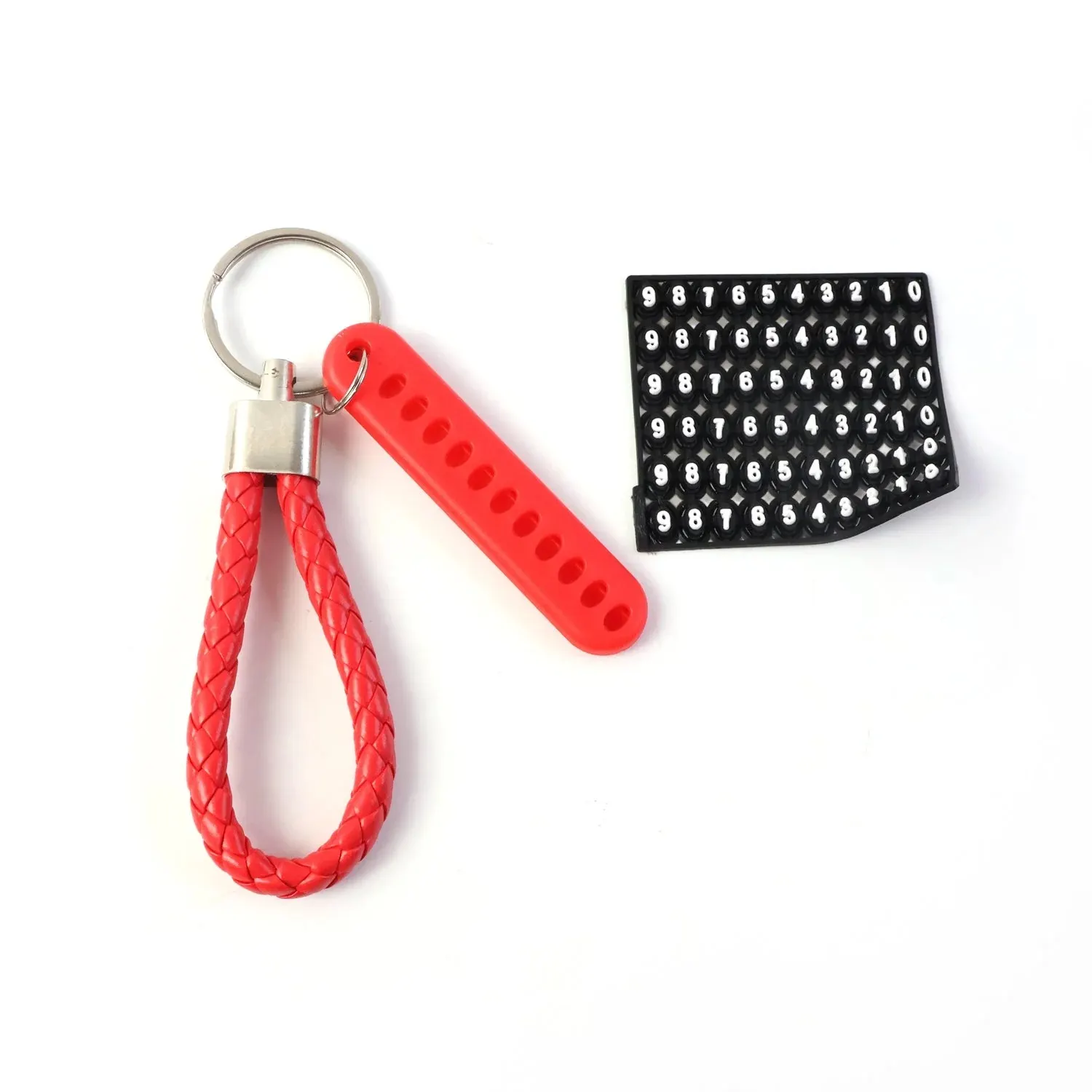 Anti-Lost Keychain with Number Plate (1 Pc)