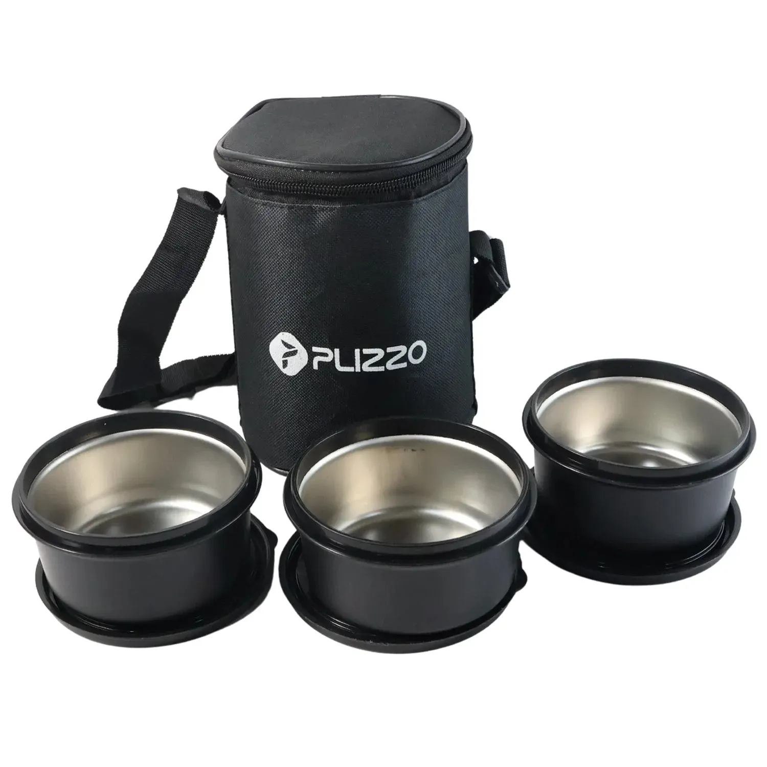 Insulated Stainless Steel Tiffin Lunch Box Set with Carry Bag (1 Set)