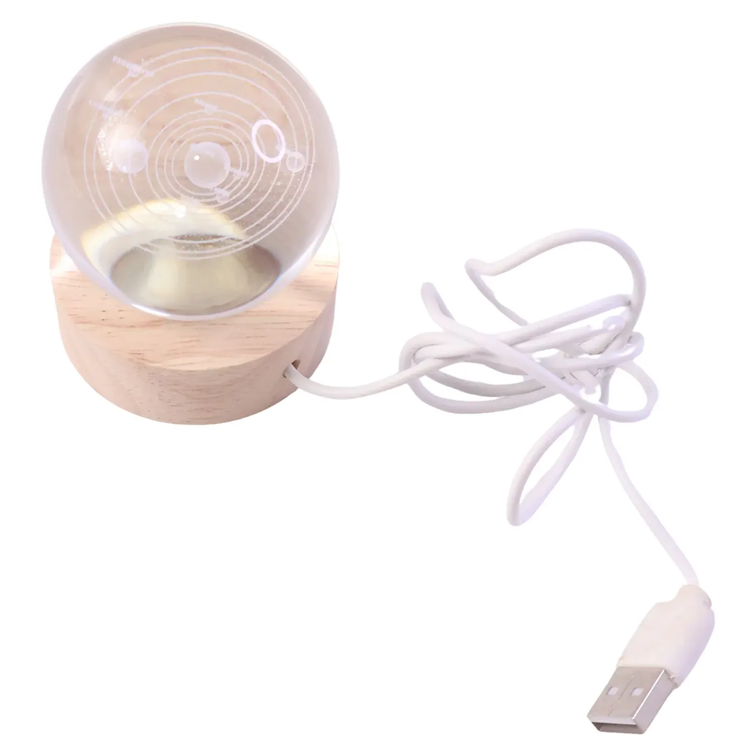 3D Crystal Ball Night Lamp (1 PC)