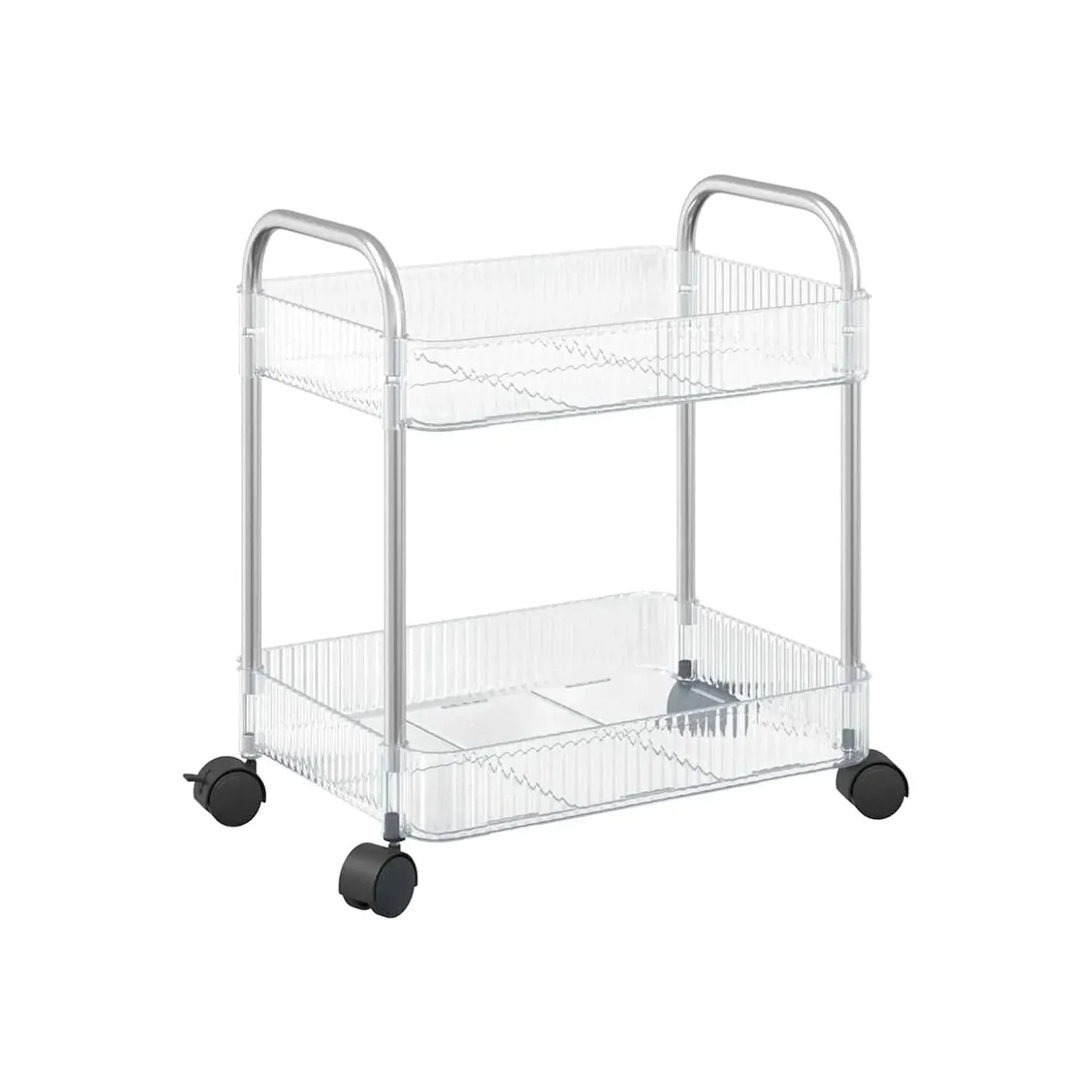 2 Layer Multipurpose Storage Trolley with Wheels (1 Pc)
