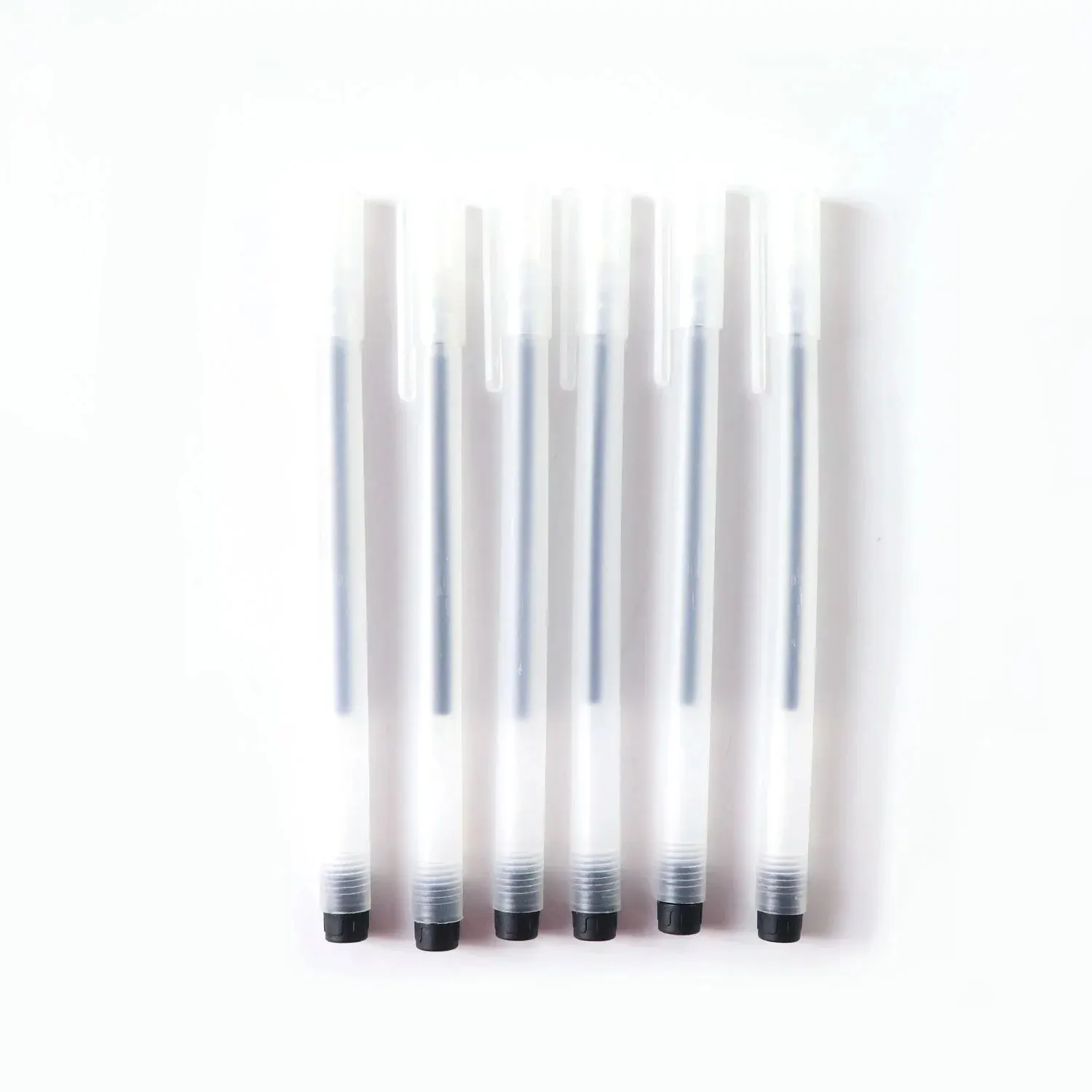 Transparent Smooth Writing Black Gel Pens Set of 6 Pieces