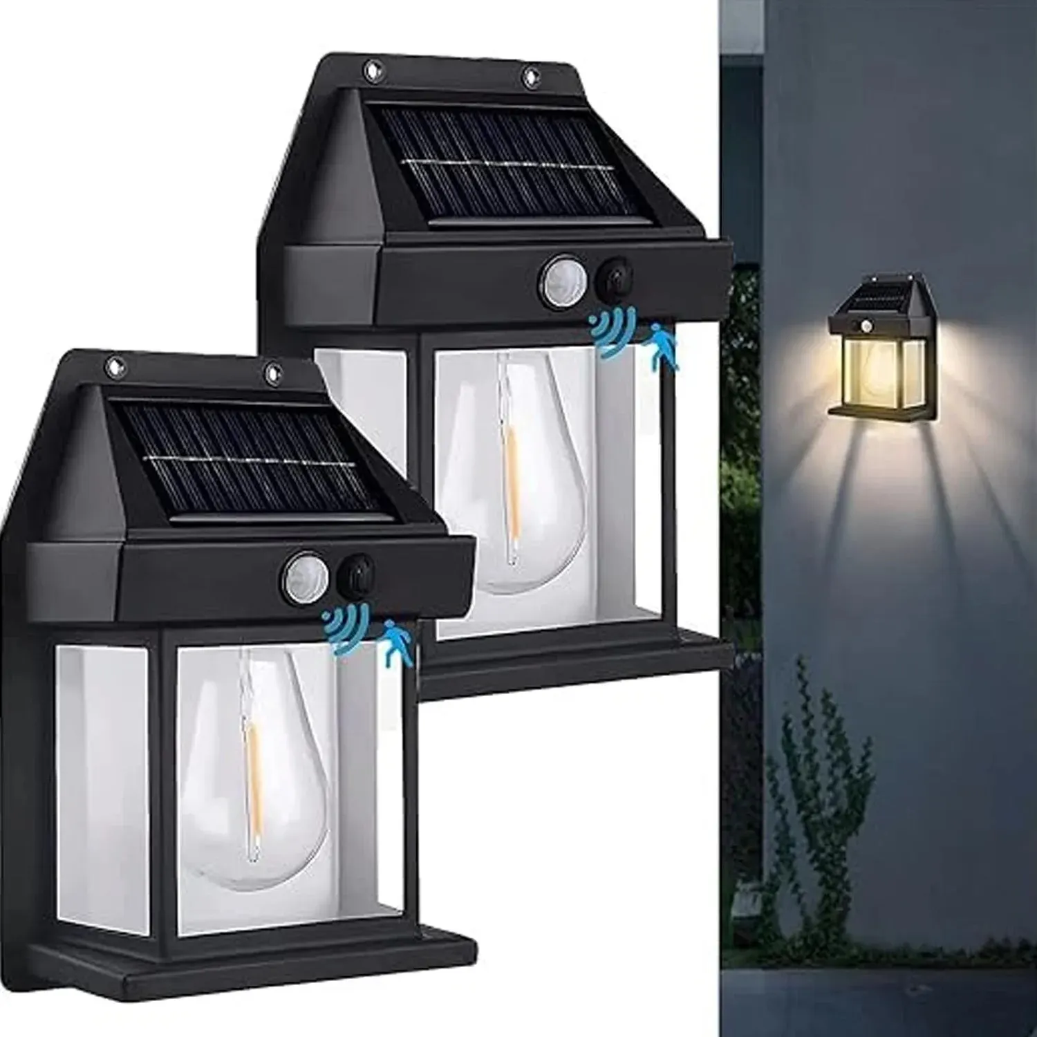 Solar wall lamp – wireless outdoor light with motion sensor & 3 modes