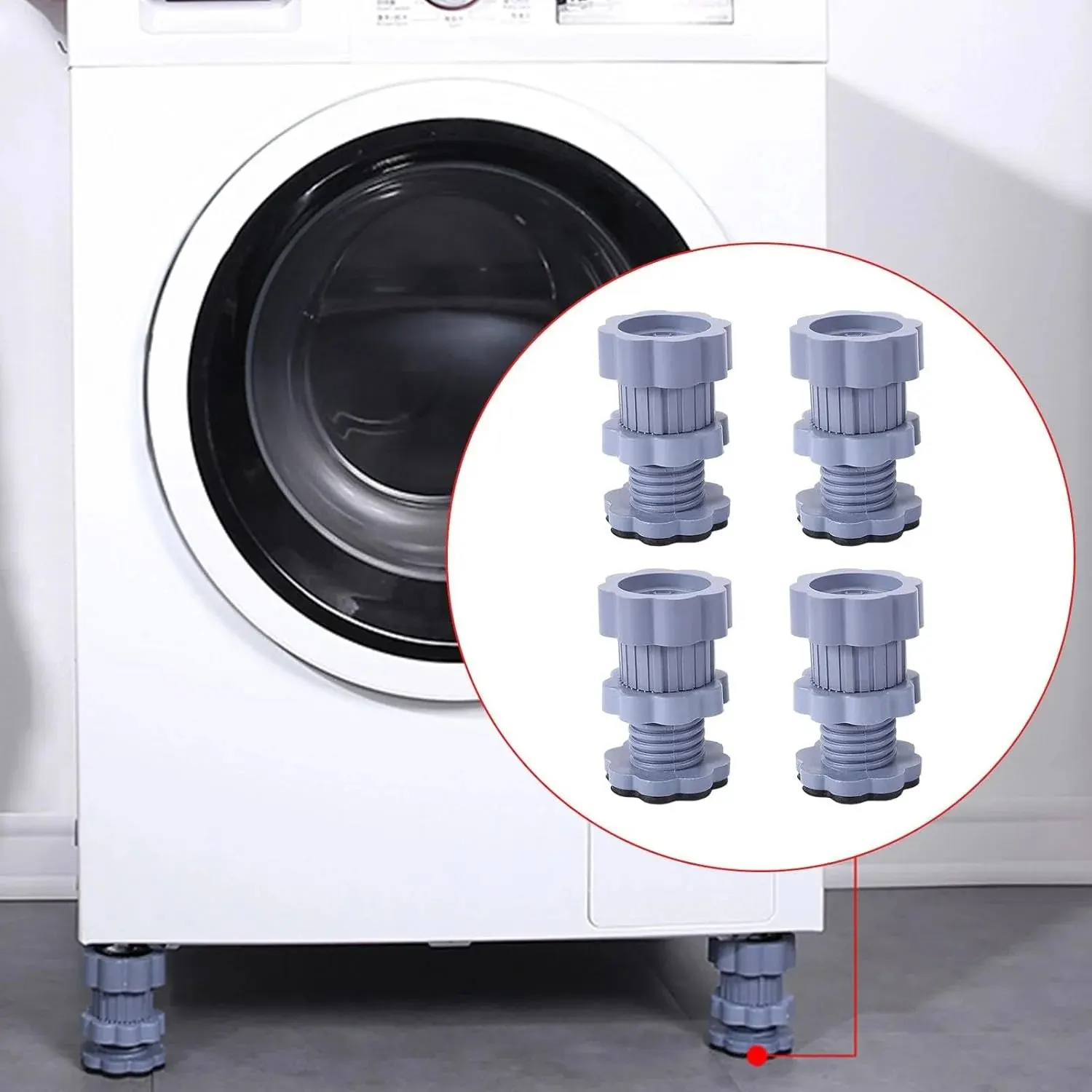 Washing machine support, anti vibration washing machine support adjustable washer anti vibrasion pads, washer & dryer pedestals,Â Washing Machine Accessory Anti- Skid Pad PVC Lifting Pad Non-Slip ( 1 Pc )