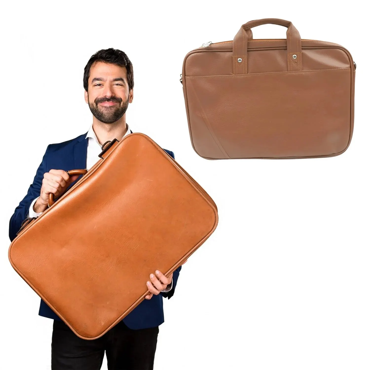 Multipurpose Bag, Shoulder Side Bag Office Laptop Faux Leather Executive Formal Laptop & MacBook Messenger / Office / Travel / Business / Shoulder / Hand / Sling Bag for Men Women with Multiple compartments