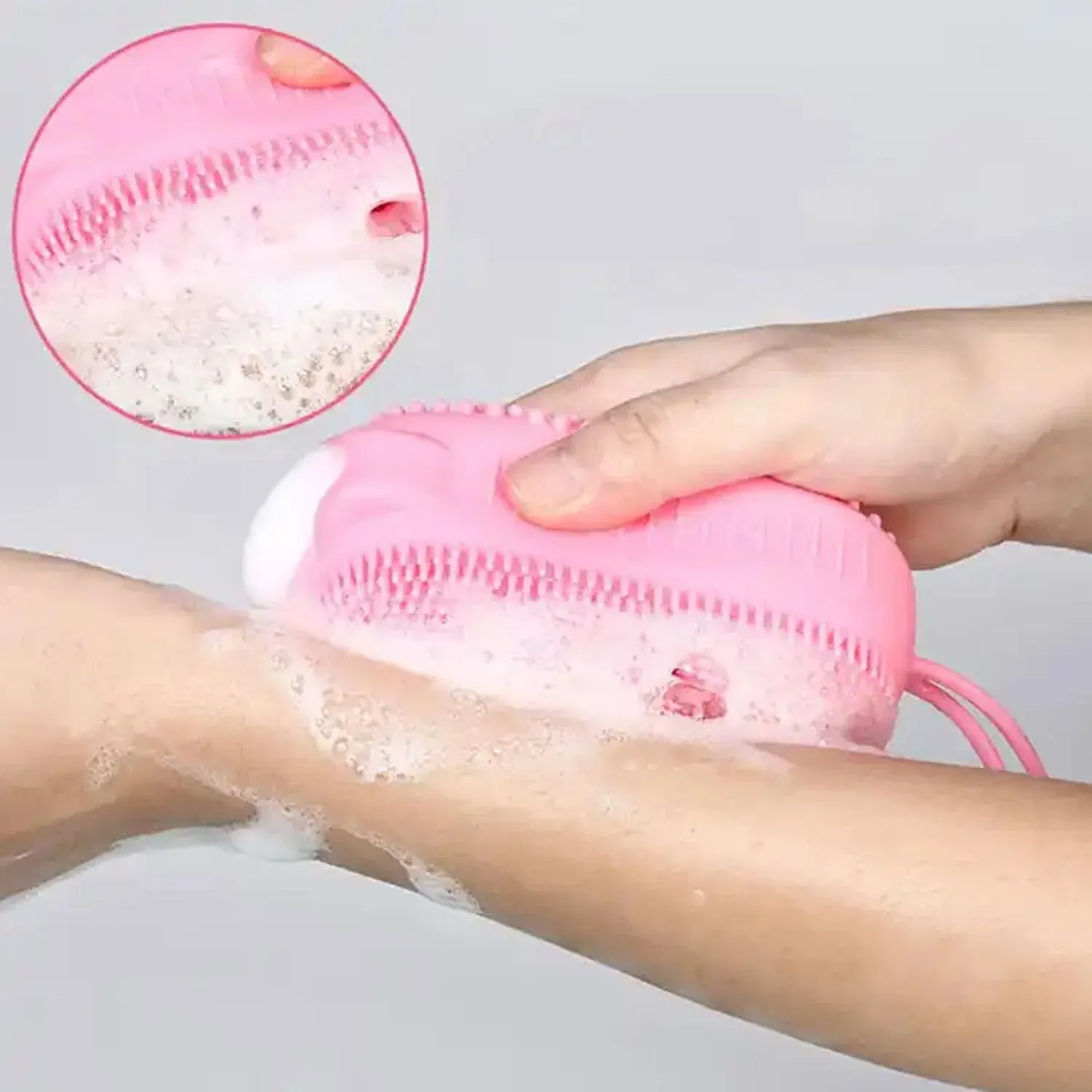Velvet wellness dual-sided soft silicone bath brush for exfoliation