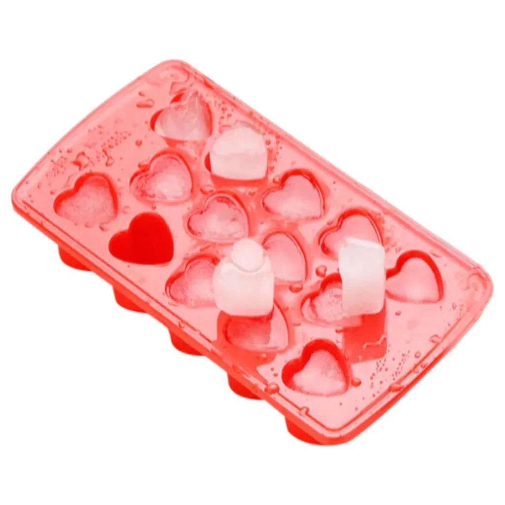 Heart shape ice cube & candy tray – 14 cavities (multicolor)